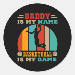 Vintage Retro Daddy Is My Name Sketll Is My Game P Classic Round Sticker