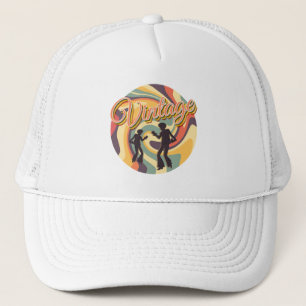 VINTAGE RETRO DANCING IN COLORFUL TWIRL  TRUCKER HAT