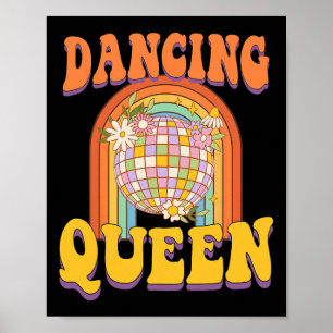 Vintage Retro Dancing Queens Bachelorette Party Ma Poster