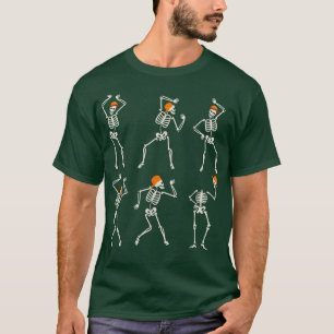 Vintage Retro Dancing Skeleton Funny Halloween T-Shirt