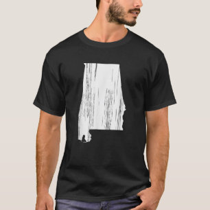 Vintage Retro Distressed Alabama State Outline T-Shirt