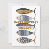 Vintage Retro Distressed Fish,Custom Birthday