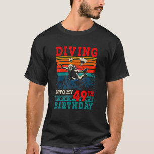 Vintage Retro Diving Into My 49th Birthday Skydivi T-Shirt