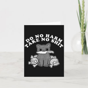 Vintage Retro Do No Harm Take No Funny Cat Humor G Card