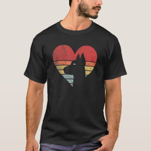 Vintage Retro Doberman Heart Silhouette Valentine' T-Shirt