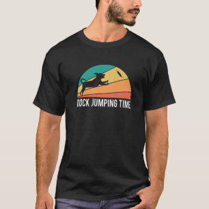 Vintage Retro Dock Jumping Time Dogs Water Sport P T-Shirt