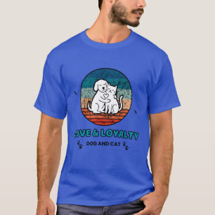 Vintage Retro Dog and Cat Love & Loyalty  T-Shirt