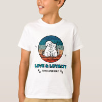 Vintage Retro Dog and Cat Love & Loyalty T-Shirt 