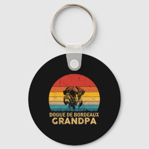 Vintage Retro Dogue De Bordeaux Grandpa Dog Dad Fa Key Ring