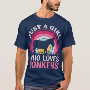 Vintage Retro Donkey Lover Just A Girl Who Loves D T-Shirt