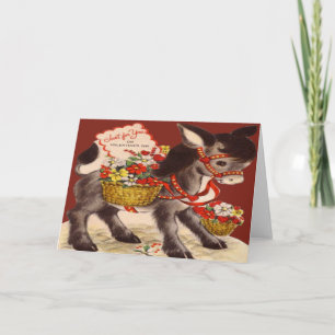 Vintage Retro Donkey Valentine Card