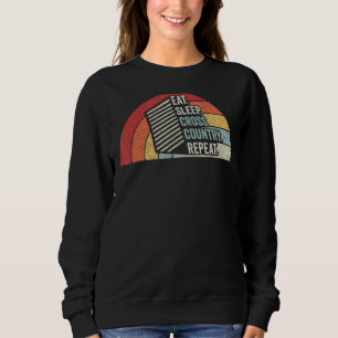 Vintage Retro Eat Sleep Cross Country Repeat Runni Sweatshirt