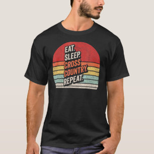 Vintage Retro Eat Sleep Cross Country Repeat Runni T-Shirt