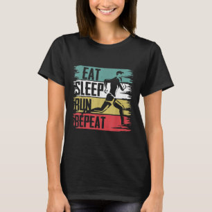 Vintage Retro Eat Sleep Run Repeat Funny Running R T-Shirt