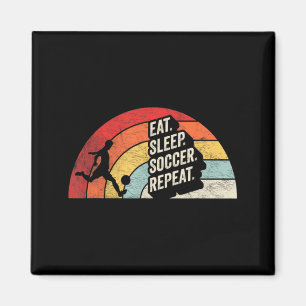 Vintage Retro Eat Sleep Soccer Repeat Soccer 3 T S Magnet