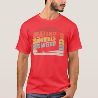 Vintage Retro Eating Animals Is Weird Vegan Vegeta T-Shirt