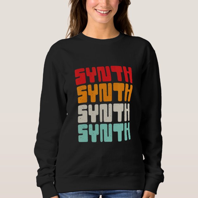Vintage Retro Electronic Music Synth Sweatshirt (Front)