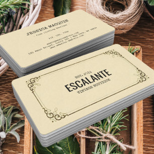 Vintage Retro Ephemera Frame Business Card