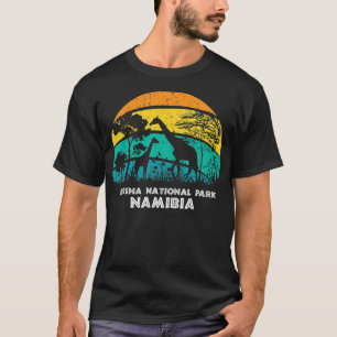 Vintage Retro Etosha National Park Namibia Africa T-Shirt