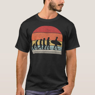 Vintage Retro Evolution Of Man Surfing Surfer Gift T-Shirt