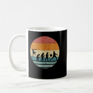 Vintage Retro Evolution Of Tennis Player Silhouett Coffee Mug