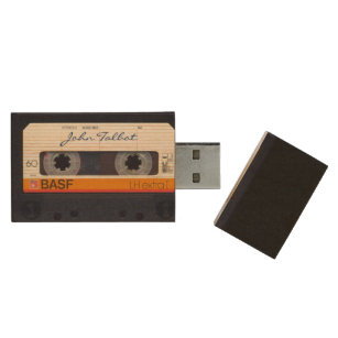 Vintage Retro Fashioned 80s Mixtape Audio Tape USB Wood USB Flash Drive