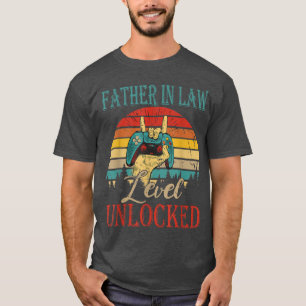 Vintage Retro Father In Law Level Unlocked Game Co T-Shirt