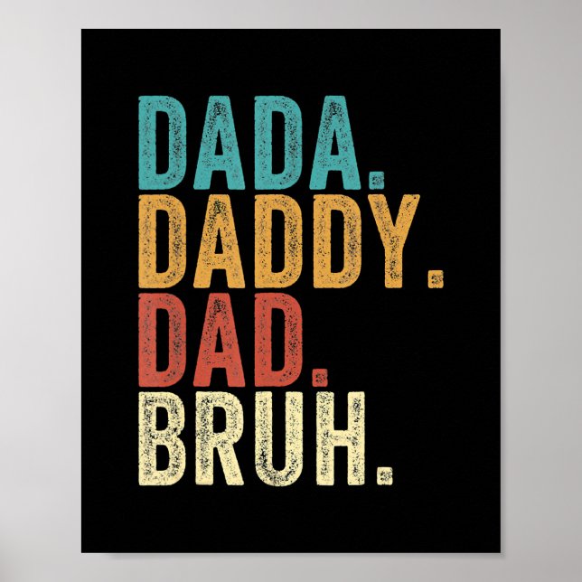 Vintage Retro Father's Day Outfit Dada Daddy Dad Poster (Front)