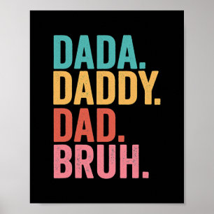 Vintage Retro Father's Day Outfit Dada Daddy Dad Poster