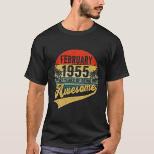 Vintage Retro February 1955 67Th Birthday Gifts 67 T-Shirt