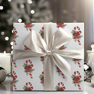 Vintage Retro Festive Candy Cane Christmas Wrapping Paper
