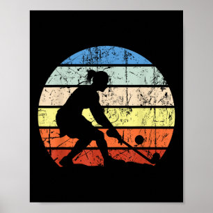 Vintage Retro Field Hockey Player Hockey Fan Hocke Poster