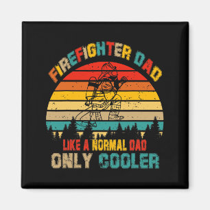 Vintage retro firefighter dad like a normal dad magnet