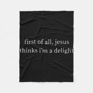 Vintage retro first of jesus thinks a delight fleece blanket