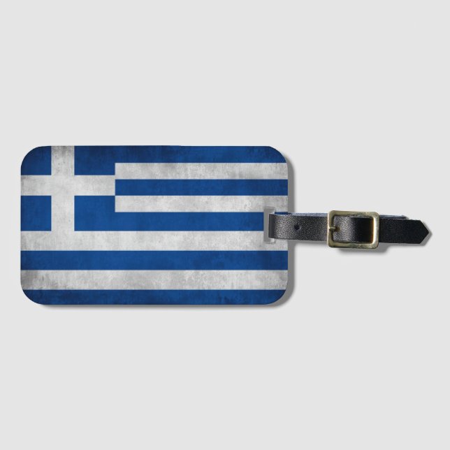 Vintage retro Flag of Greece Luggage Tag (Front Horizontal)