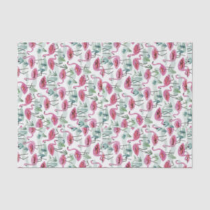 Vintage Retro Flamingo Pink White Decoupage Tissue Paper