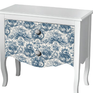 Vintage retro floral blue seamless toile de jouy  tissue paper