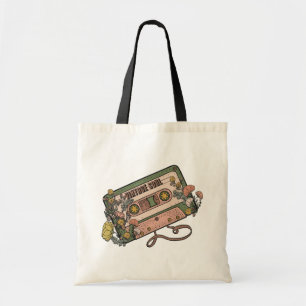 Vintage Retro Floral Cassette Tape Tote Bag