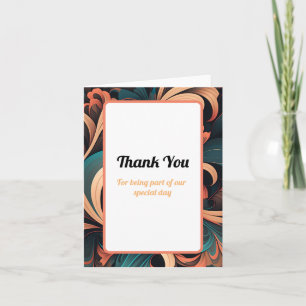 Vintage Retro Floral Thank You Note Card