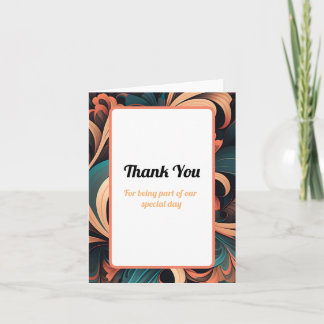 Vintage Retro Floral Thank You Note Card