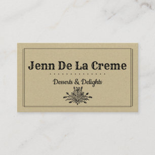 Vintage Retro Floral Thistle Business Card