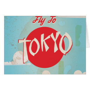 Vintage Retro Fly to Tokyo Travel Poster