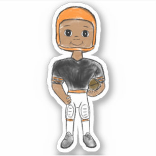 vintage retro football player black orange simple