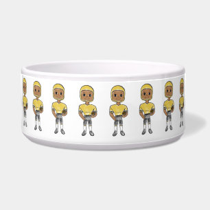 vintage retro football player black yellow simple
