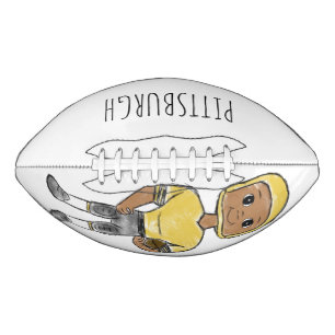 vintage retro football player black yellow simple