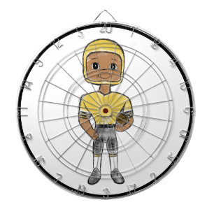 vintage retro football player black yellow simple  dartboard