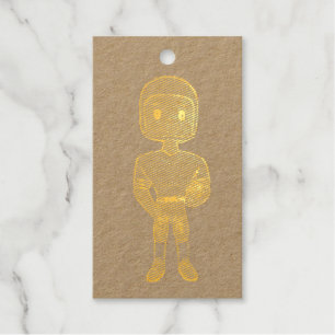 vintage retro football player black yellow simple gift tags