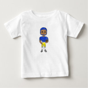 vintage retro football player blue yellow simple baby T-Shirt