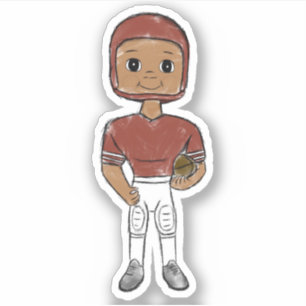 vintage retro football player maroon red simple