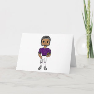 vintage retro football player purple black simple announcement